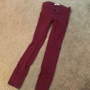 Maroon Hollister jeans